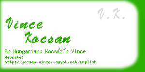 vince kocsan business card